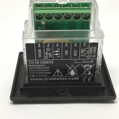 Used Trumeter 7111-HV Self-Powered Totalizing Counter 8-Digit, 10-240VAC / 10-110VDC