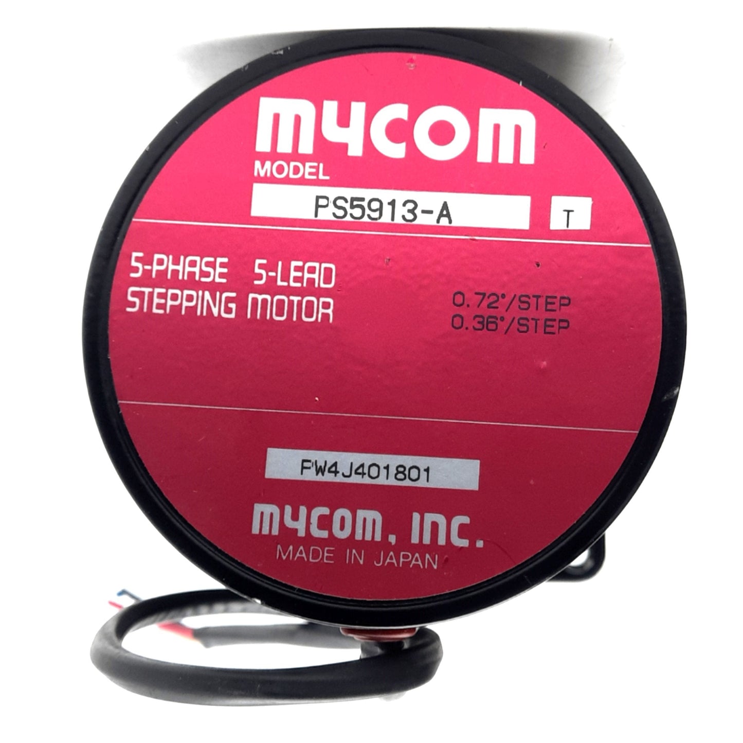 Used Mycom PS5913-A Stepping Motor, 5-Phase 5-lead, 0.72ø/Step, 38.0kgcm Max, 1.4A