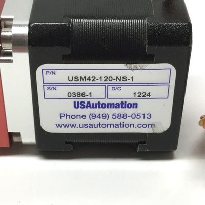 Used USAutomation USM42-120-NS-1 Stepper Motor Linear Position Actuator 120mm Travel