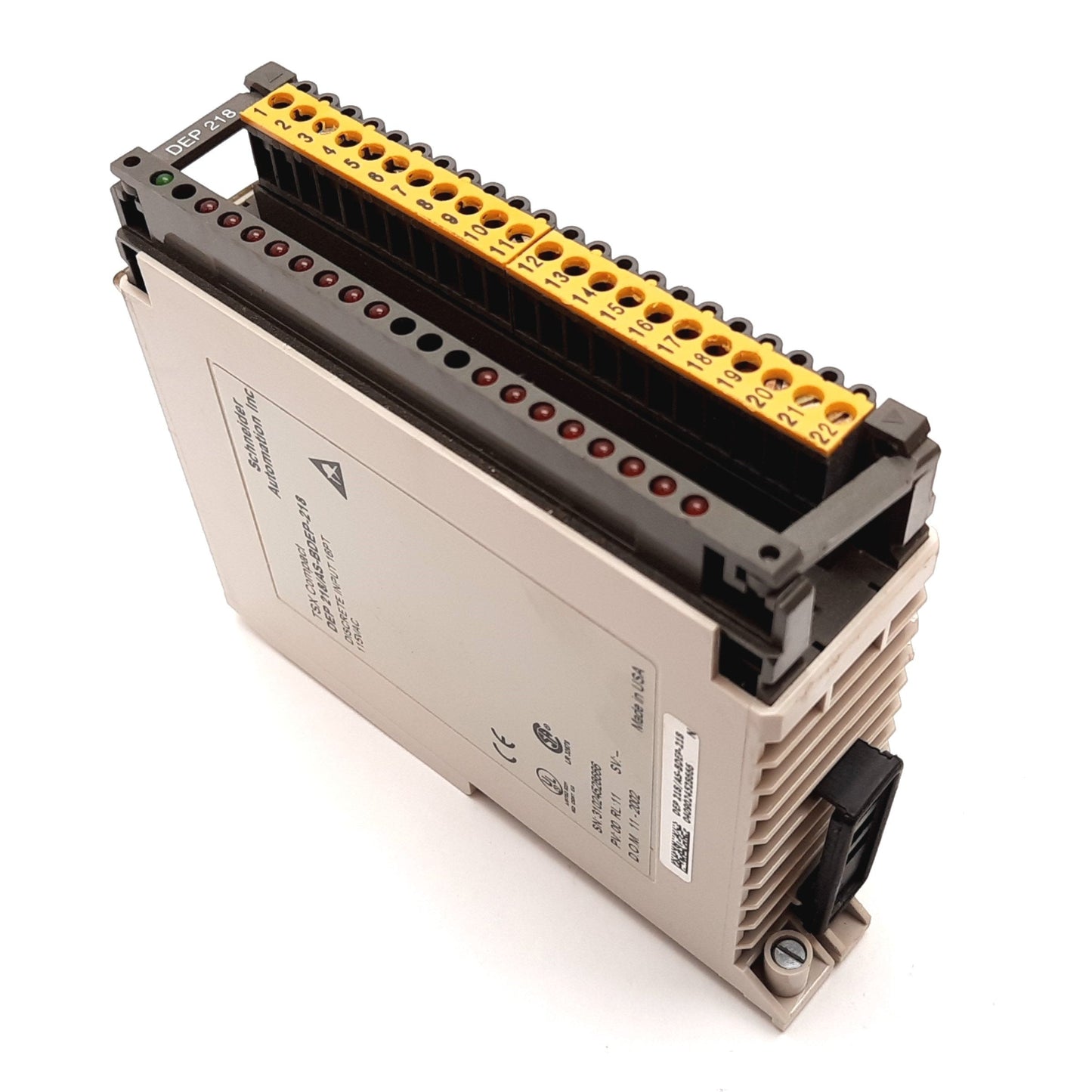 Used Schneider DEP-218 / AS-BDEP-218 Discrete Input Module, 16-Point, Rating: 115VAC