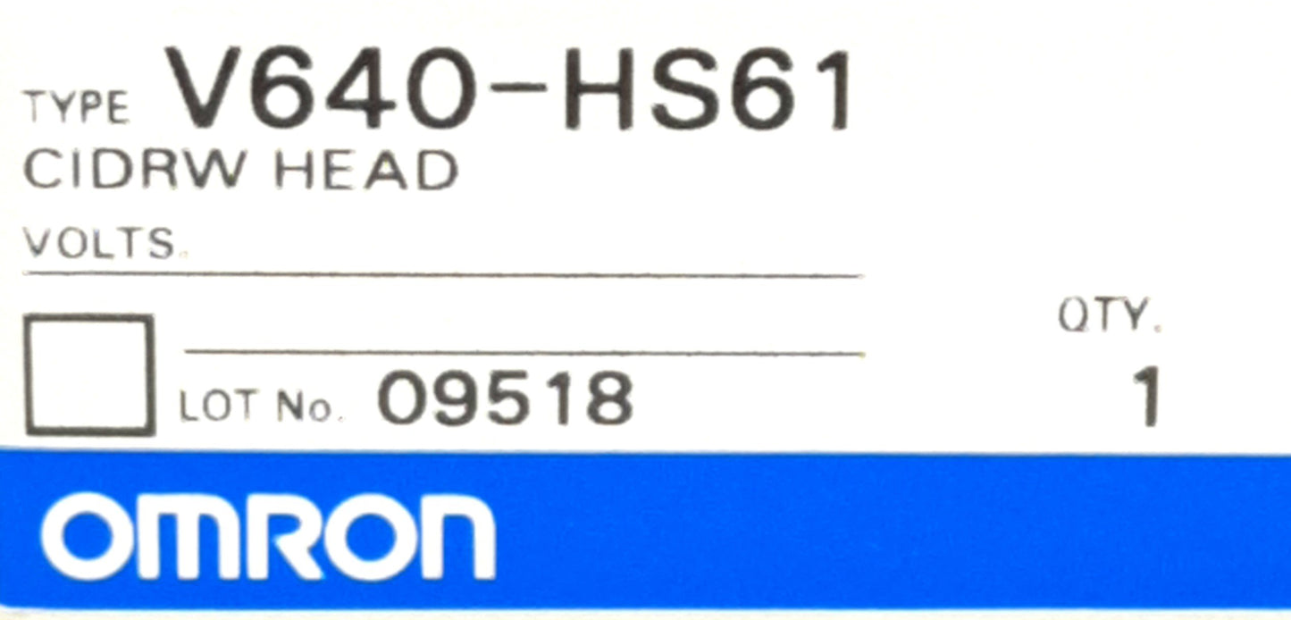 New Omron V640-HS61 CIDRW RFID Head, 134kHz Frequency, 2m Coaxial Cable