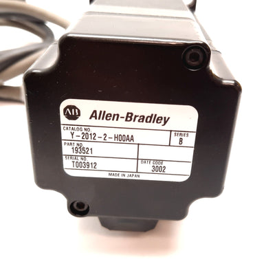 Used Allen Bradley Y-2012-2-H00AA Servo Motor, 3-Phase, 230VAC, 4500RPM, 0.51kW