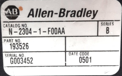 New Allen Bradley N-2304-1-F00AA Servo Motor 4lb-in 6000RPM 3PH 115VAC 2.3A NEMA 23