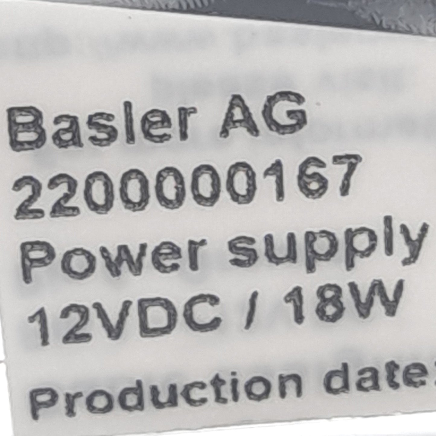 New Balser 2200000167 Power Supply, 12VDC/1.5A/18W 6-Pin Output, With AC Power Cord