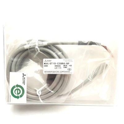 New Mitsubishi GT10-C30R4-8P GOT2000 Series HMI Cable, RS-422, 8-Pin Mini-DIN, 3m