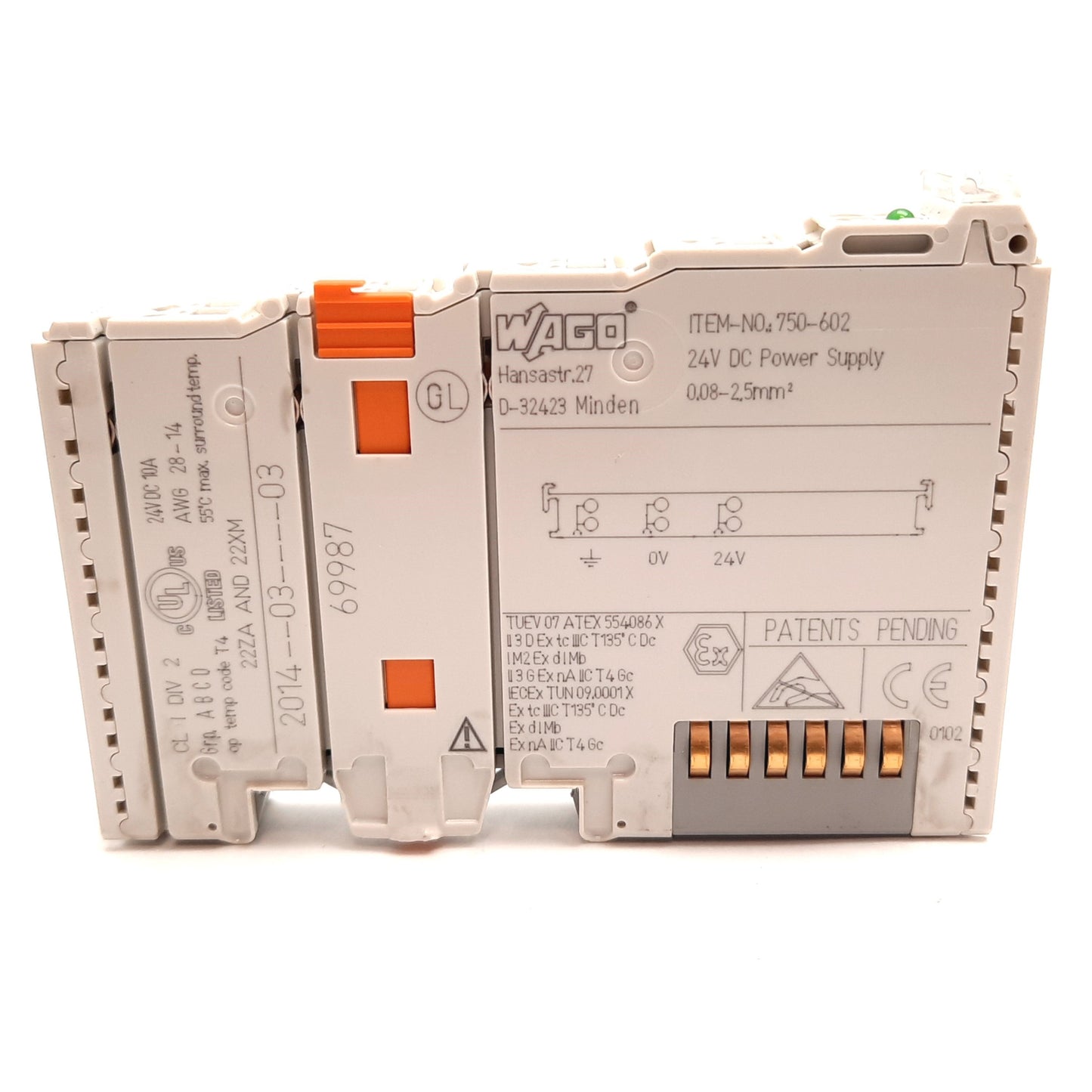 Used Wago 750-602 PLC Power Supply Module, Voltage: 24VDC, DIN Rail Mounting