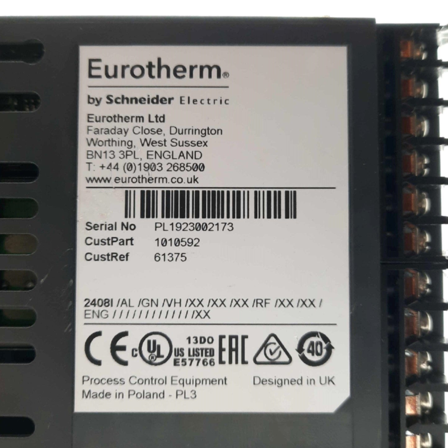 New Other Eurotherm 2408I/AL/GN/VH/XX/XX/XX/RF/XX/XX/ENG Alarm Unit, 100-240VAC