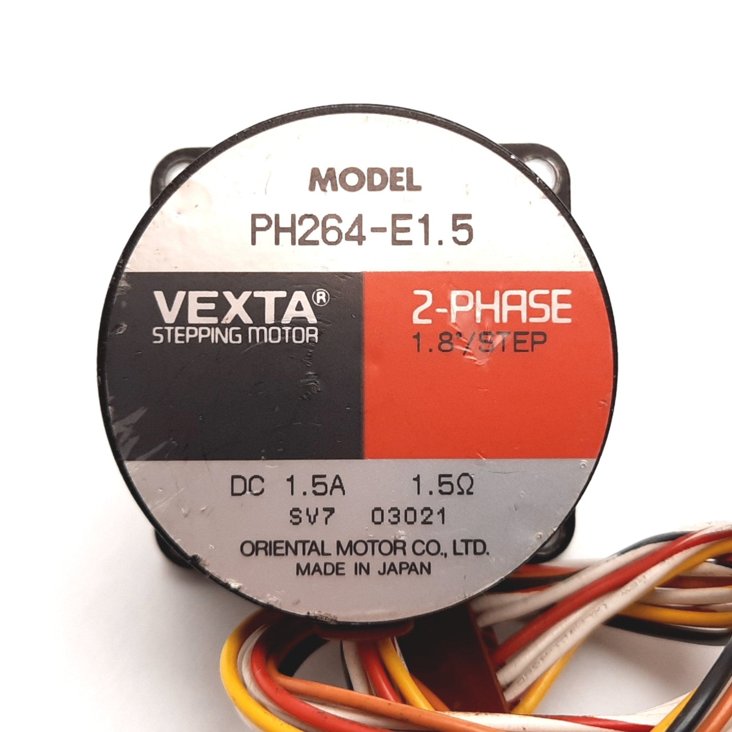 Used Vexta PH264-E1.5 Stepper Motor, 2-Phase, Resolution: 1.8ø/Step, Shaft: 1/4"