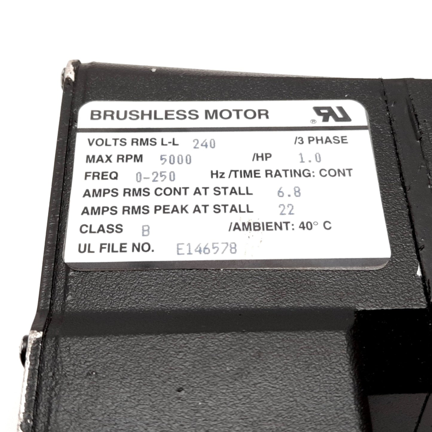 Used Reliance Electric H-3016-N-H00AA Servo Motor, 1.0HP, 240VAC, 5000RPM, NEMA 34