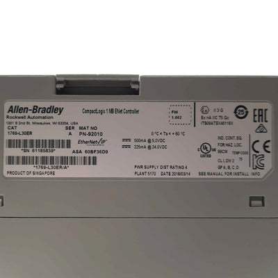 Used Allen Bradley 1769-L30ER Series A CompactLogix PLC Motion Controller, 1MB Memory