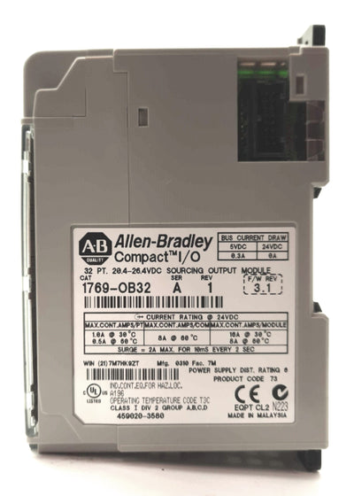 Used Allen Bradley 1769-OB32 Compact I/O DC Sourcing Output Module, 32-Point, 24VDC