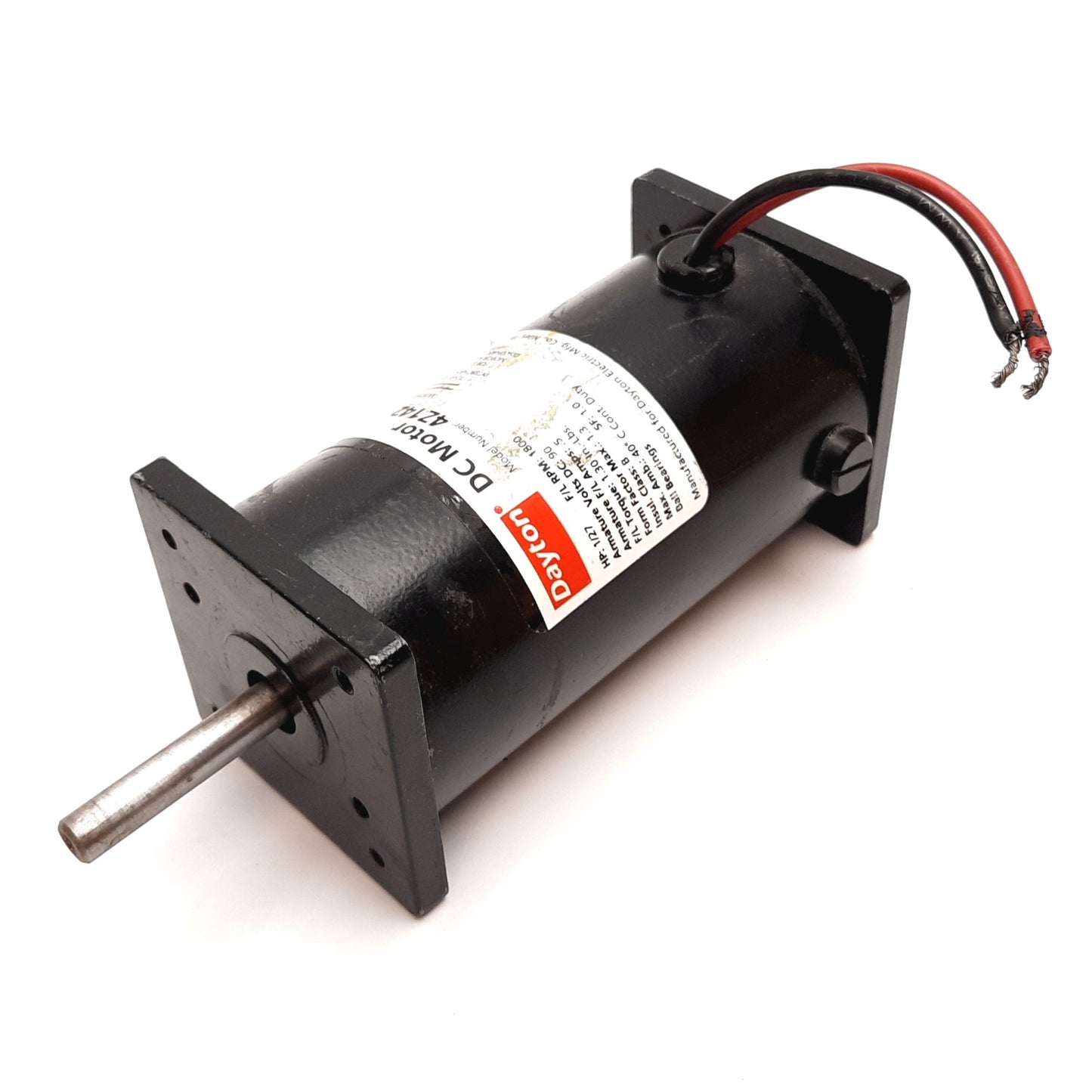 Used Dayton 4Z142 Permanent Magnet DC Motor, 90VDC, 0.5A, 1/27HP, 1800RPM