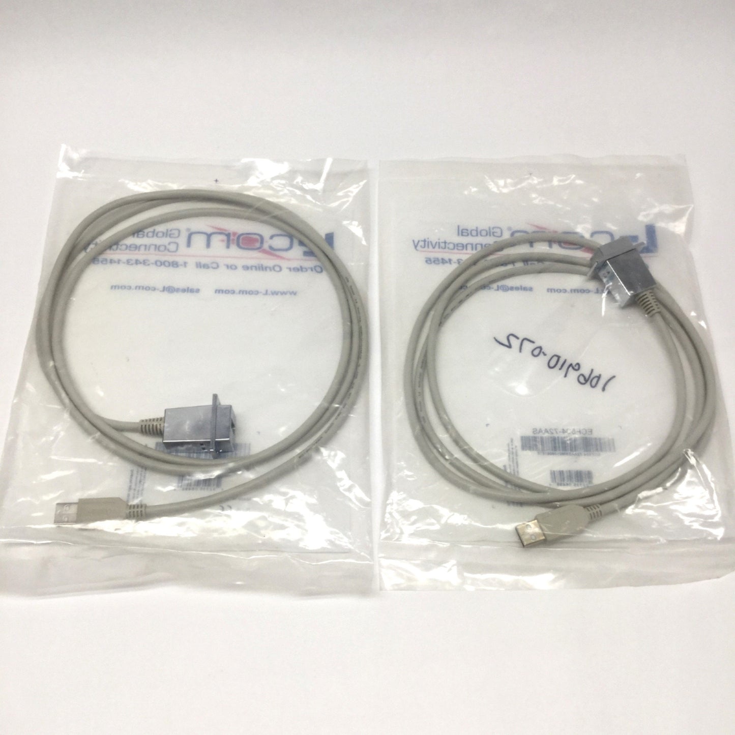 New Lot of 2 L-Com ECF504-72AAS Panel Mount USB-A 2.0 Female Bulkhead to Male 72"