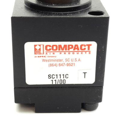 Used Compact SC111C Pneumatic Square Body 1C Collet Closer Holder, 1/4" Max Dia