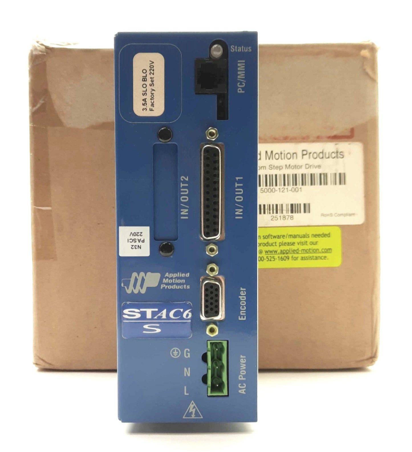 New Applied Motion Products STAC6-S-220 Stepper Drive, .5-3.2A/Phase, 94-265VAC