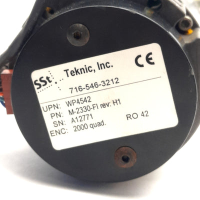 Used Teknic M-2330-FI H1 Servo Motor 12-90V DC 7.6A 160 Oz-In, NEMA 23, w/ Encoder