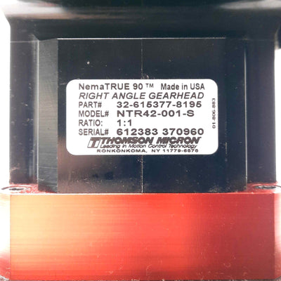 New – Open box Thomson Micron NTR42-001-S Right Angle Gearhead, 1:1, 1" Shaft, 142mm to NEMA42