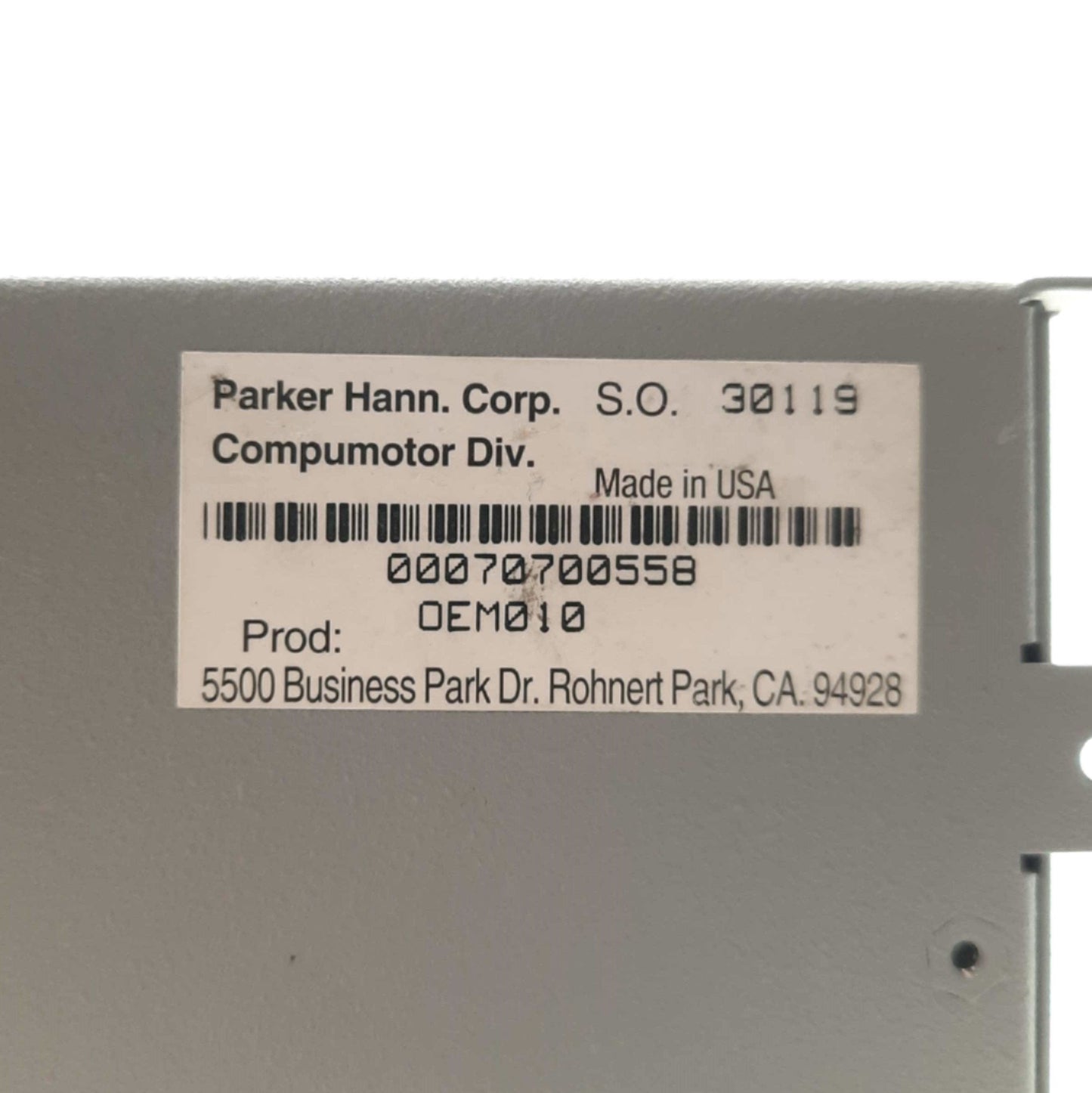 Used Parker OEM010 Compumotor OEM Drive Indexer, Step/Direction, RS232, 5VDC