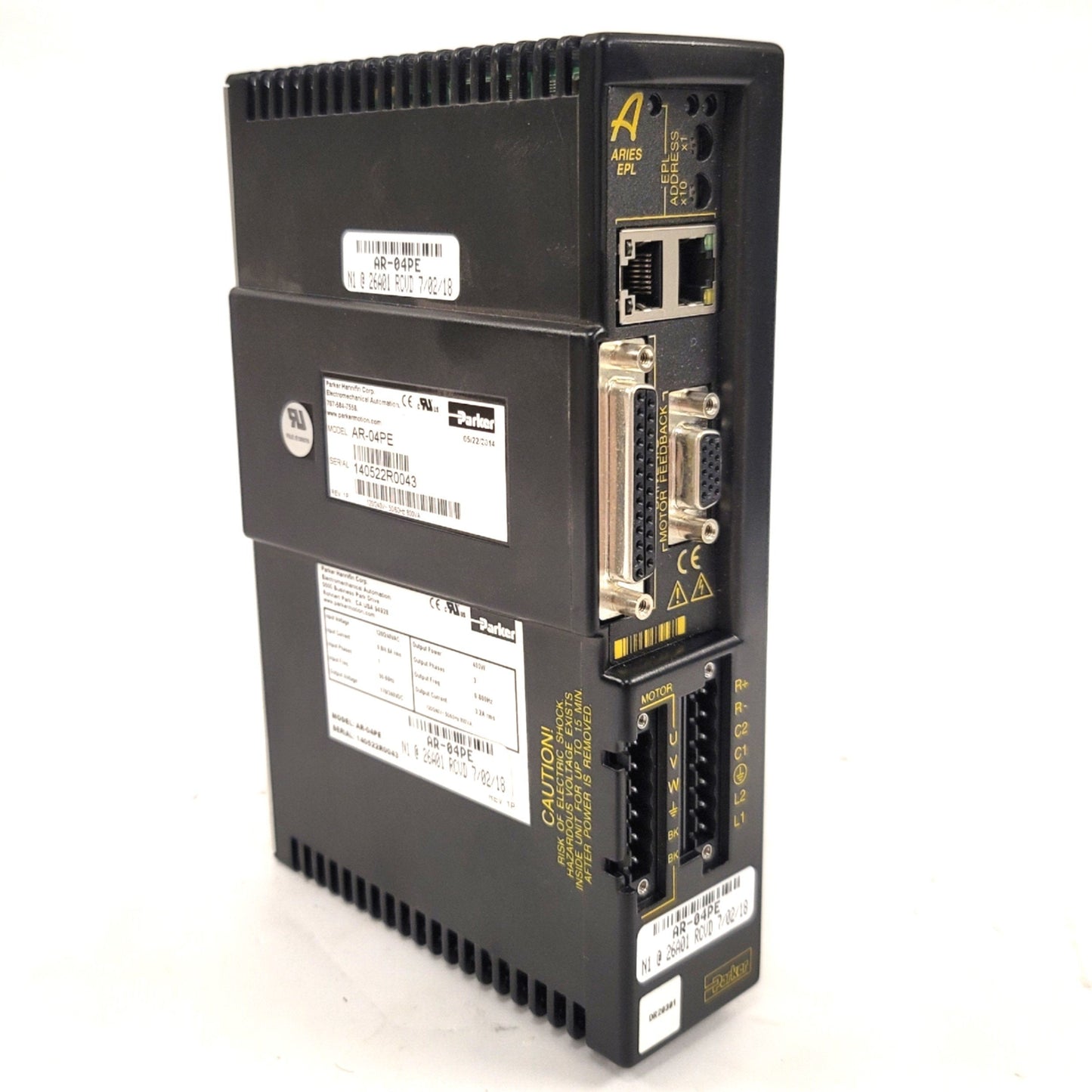 Used Parker AR-04PE Aries EPL Servo Drive Ethernet, 120/240VAC, 3.2A 400W, 170/340VDC