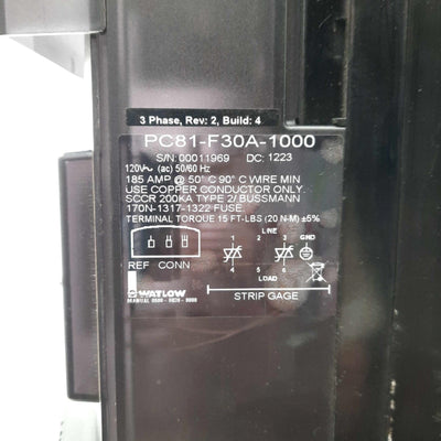 Used Watlow PC81-F30A-1000 Heater Power Control 2x Zones 1? 24-120VAC 185A 120/240VAC