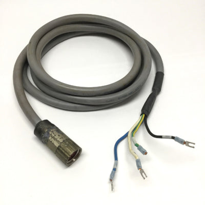 Used Kollmorgen CP-SS-A1HE-03 Servo Motor Power Cable 8-Pin Round, 4-Wire Leads, 3m