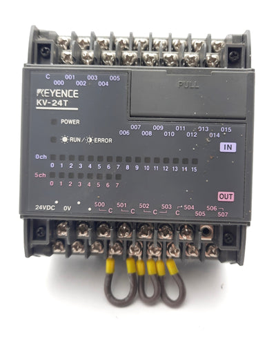 Used Keyence KV-24T Programable Logic Controller 24VDC 16 Inputs 8 Outputs