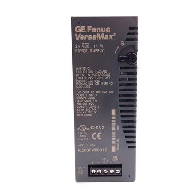 Used GE Fanuc IC200PWR001C VersaMax Power Supply Module, In: 24VDC 11W, Out: 3.3/5VDC