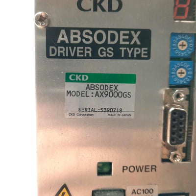 Used CKD AX9000GS ABSODEX Actuator Drive, Out: 3? 230VAC, In: 1? 100-115VAC, RS-232