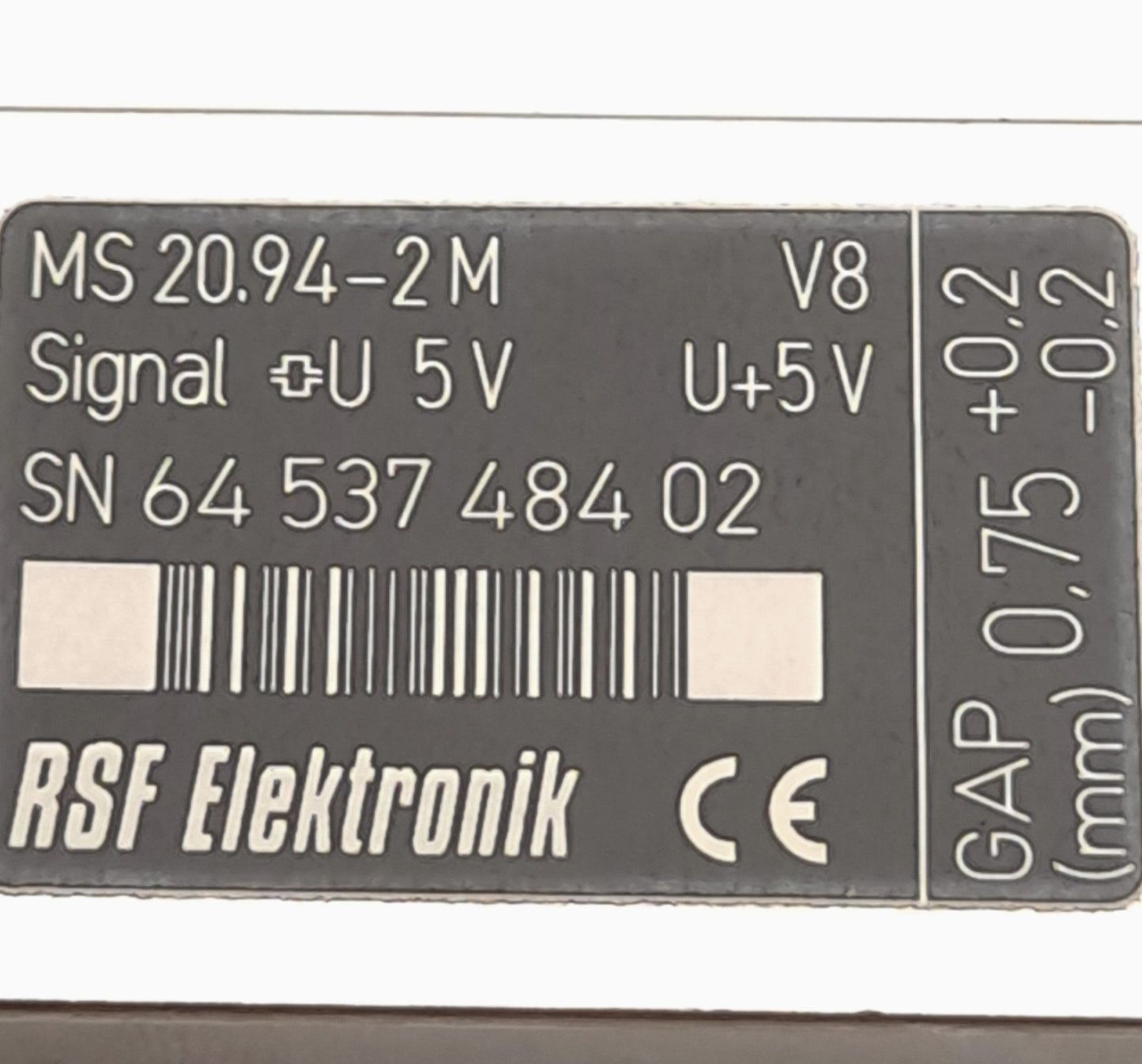 Used RSF Elektronik MS 20.94-2M Exposed Linear Encoder, 5V 165mA Max Power Supply