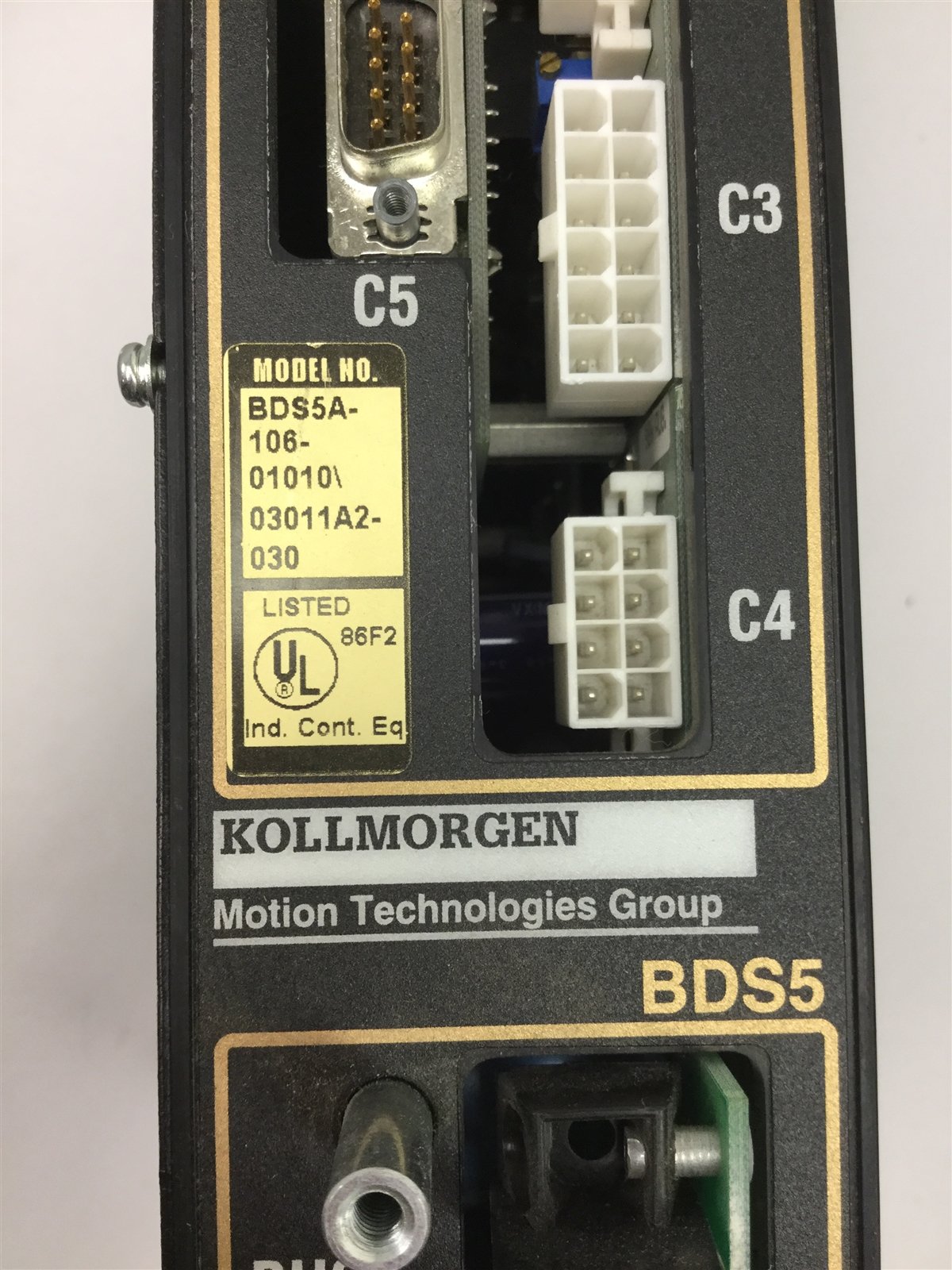 Used Kollmorgen BDS5A-106-01010/03011A2 Rev 1 Servo Drive 140VDC 9A/115VAC 6A