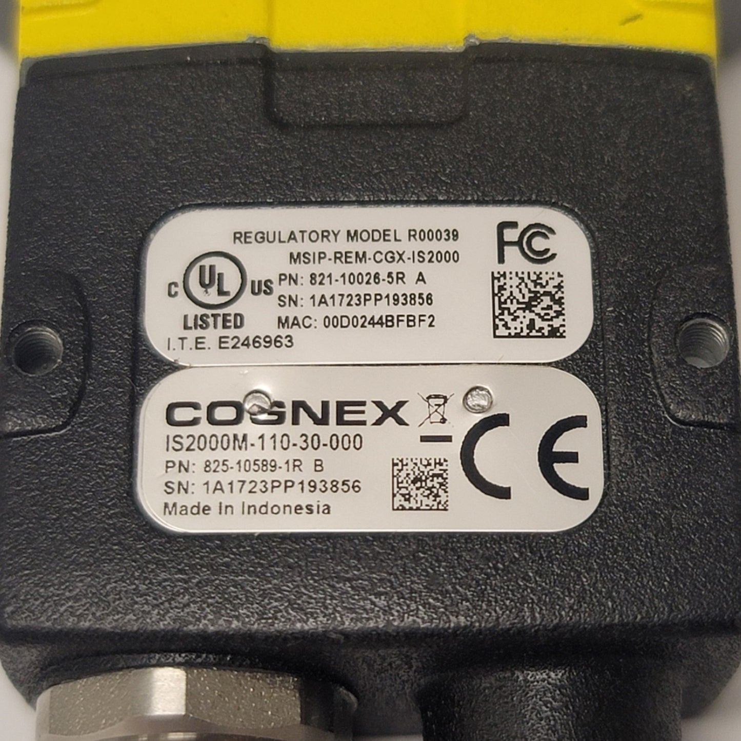 Used Cognex IS2000M-110-30-000 Insight 2000 Machine Vision Camera 640x480 40fps 24VDC