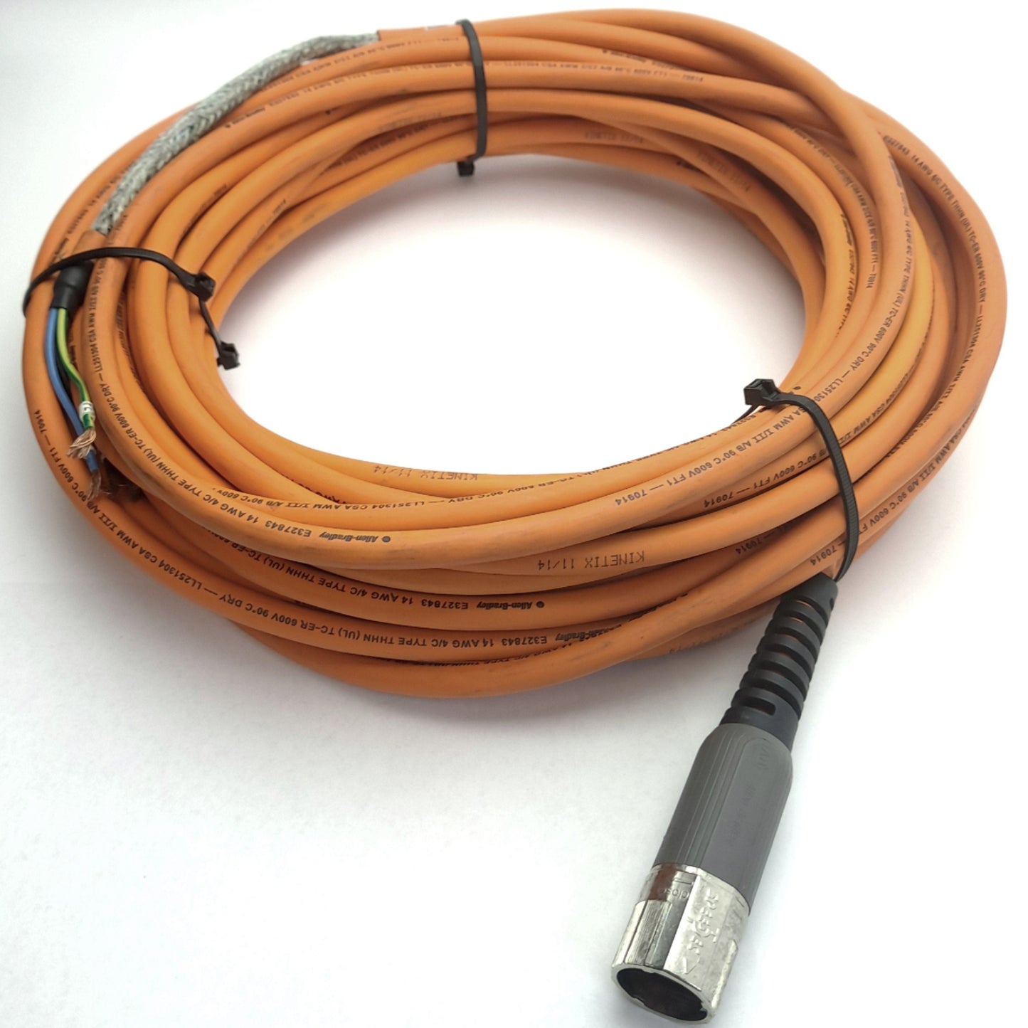 Used Allen Bradley 2090-CPWM7DF-14AA20 Power and Feedback Cable, 20m Cable 600V 22.5A