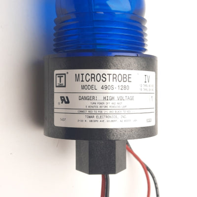 Used TOMAR 490S-1280 Microstobe Blue Indicator Light w/Lamp, 12-80VDC or 16-24VAC