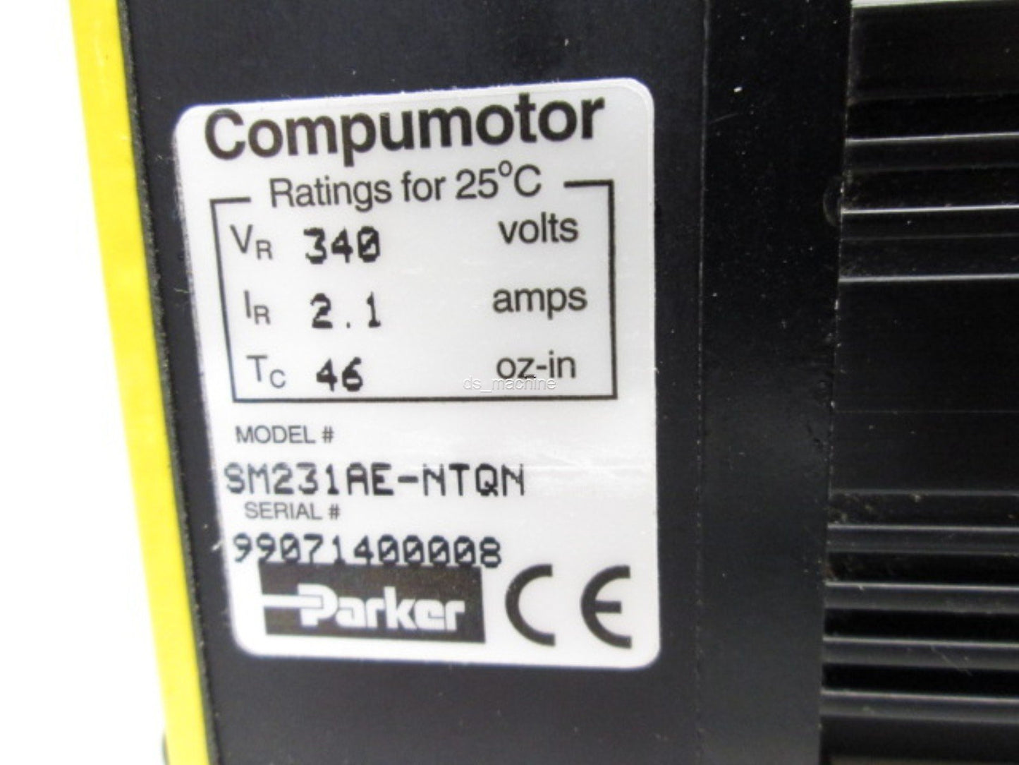 Used Parker Compumotor SM231AE-NTQN Servo Motor 340V 2.1A 46oz-in