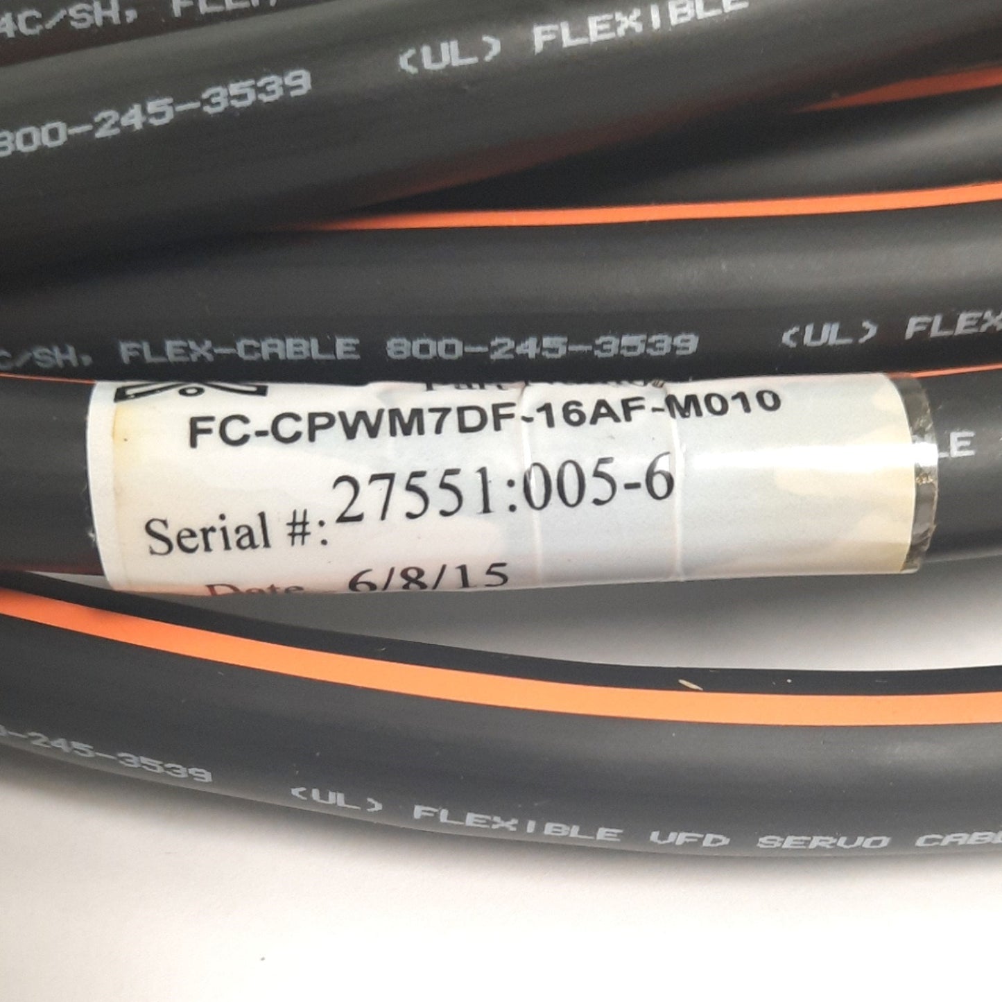 New Other Flex Cable FC-CPWM7DF-16AF-M010 Servo Power Cable, 16AWG, 10m Long