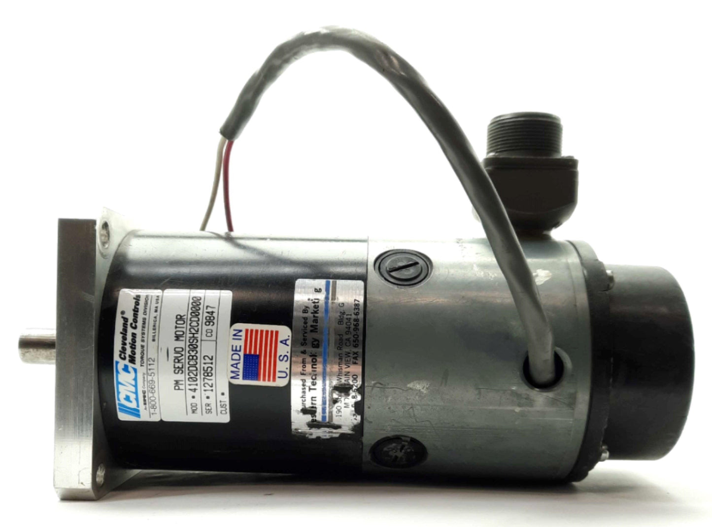 Used CMC 4102DCB30SH2CD0000 Servo Motor 1776RPM, 33V/KRPM, 16.5lb-in, Ø5/8" Shaft