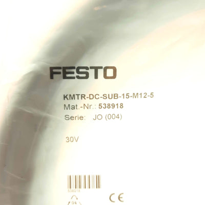 Used Festo KMTR-DC-SUB-15-M12-5 SFC-DC/SLTE/HGPLE Motor Cable DB15 to M12 12-Pin 5m