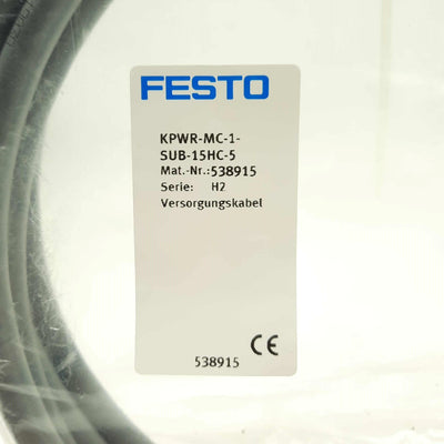 New Festo KPWR-MC-1-SUB-15C-5 SFC-DC Drive Power Cable D-Sub 7W2 to Flying Leads 5m