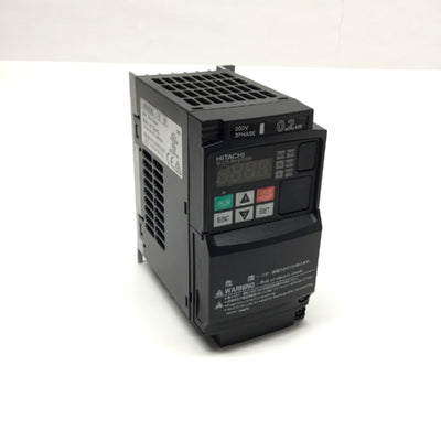 Used Hitachi WJ200-002LF Motor Inverter Drive 240VAC In, 1/4HP 240VAC 400Hz 3PH Out