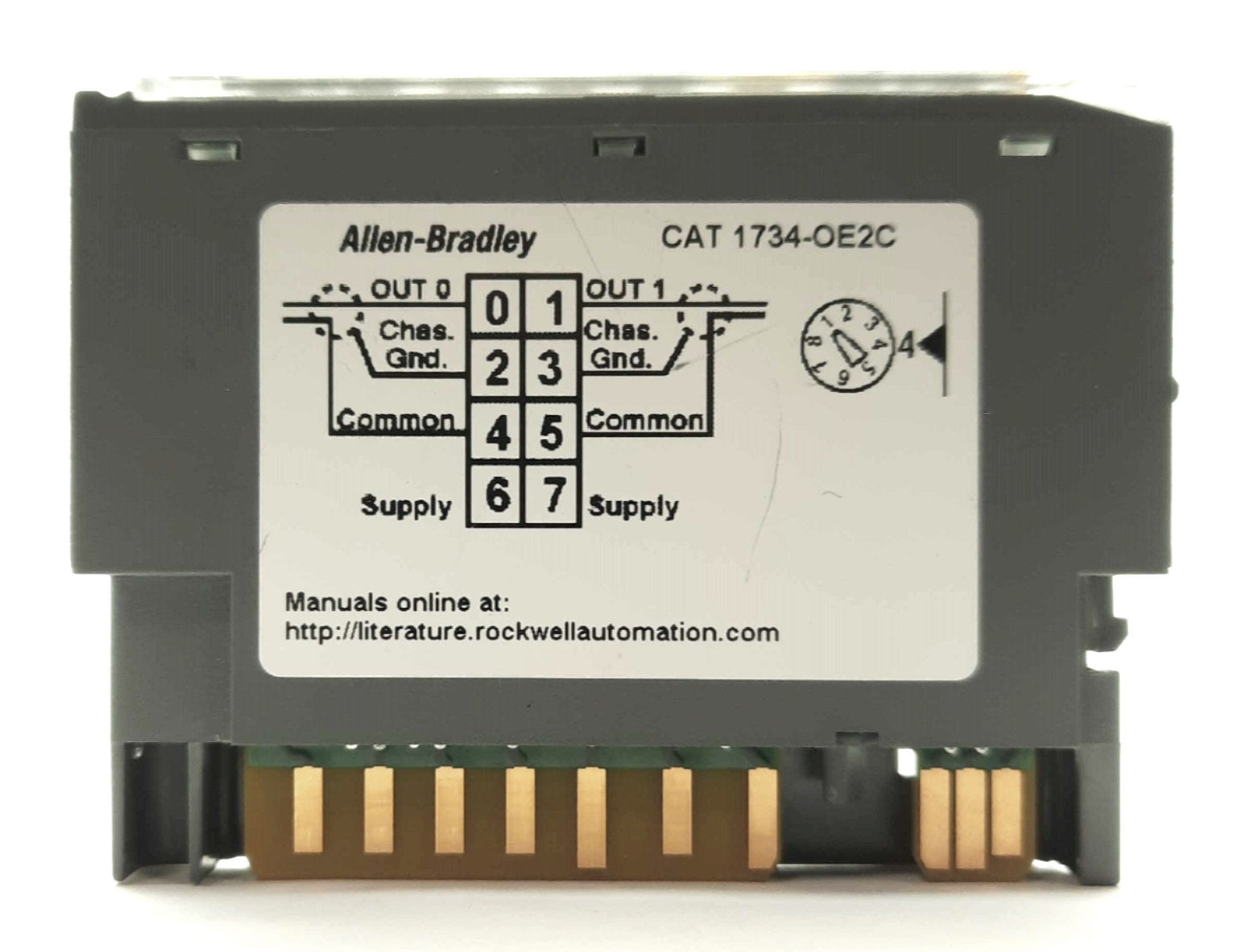 Used Allen Bradley 1734-OE2C Ser. C Analog Output Module, 2x 0/4-20mA Channels, 24VDC