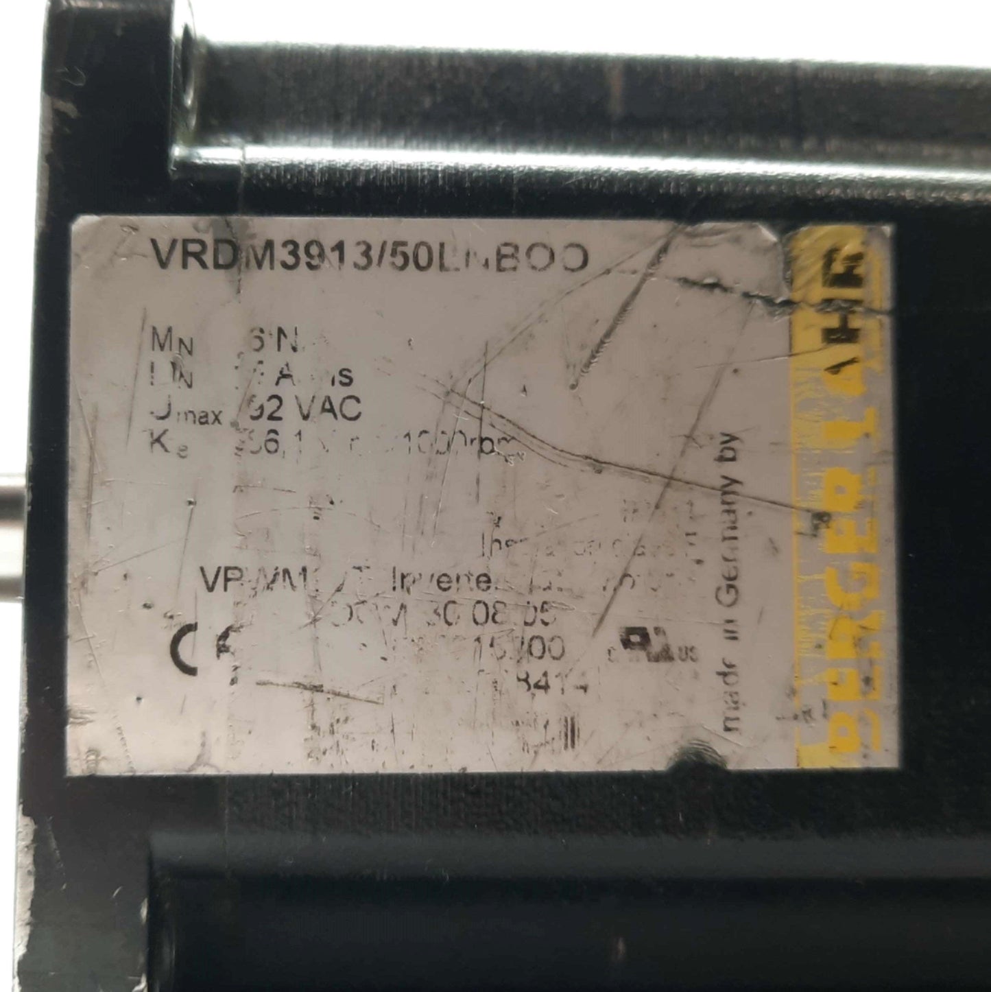 Used Berger Lahr VRDM3913/50LNBOO Stepper Motor, 3-Phase, 92VAC, 85mm Frame *Shaft*