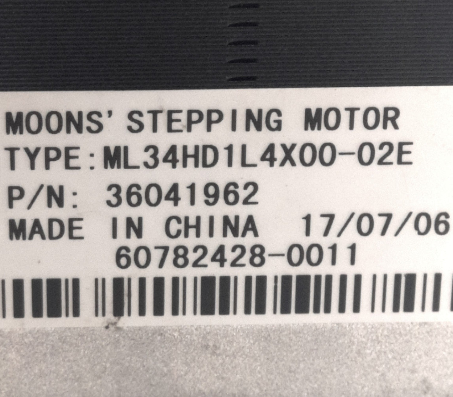 Used Moons' ML34HD0L4X00-04E High Torque Stepper Motor, Nema 34, 67mm Motor, 4-Leads