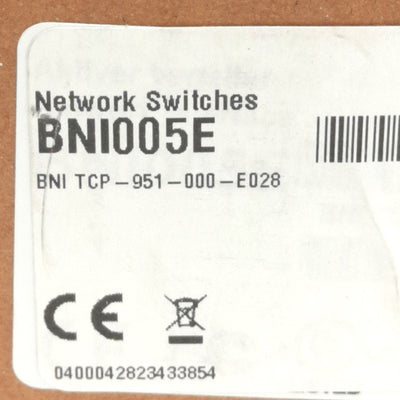 Used Balluff BNI TCP-951-000-E028 BNi005E Network Switch, 12-48V DC, RJ45, DIN Mount