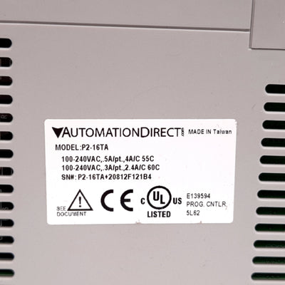 Used Automation Direct P2-16TA P2000 PLC AC Output Module, 16-Point 100-240VAC