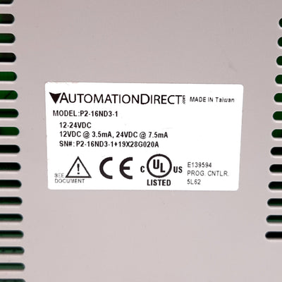 Used Automation Direct P2-16ND3-1 P2000 PLC Input Module, 16-Point 12-24VDC