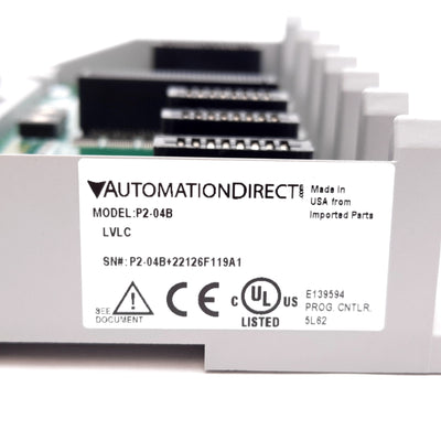 New Other Automation Direct P2-04B P2000 PLC I/O Base, Holds Power Supply / CPU / 4x I/O