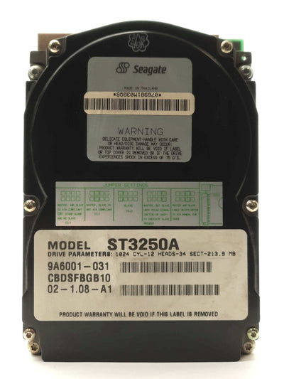 Used Seagate ST3250A 3.5" Hard Disk Drive, PATA/IDE, 213MB