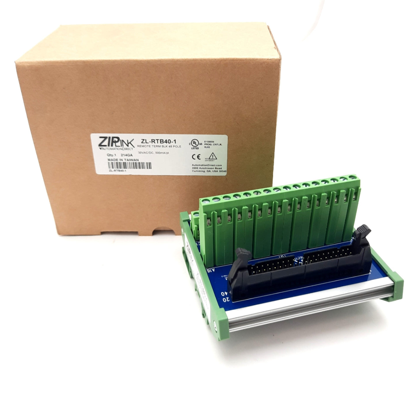 New Automation Direct Ziplink ZL-RTB40-1 Feedthrough Module 48 Pole 30VAC/VDC 500mA