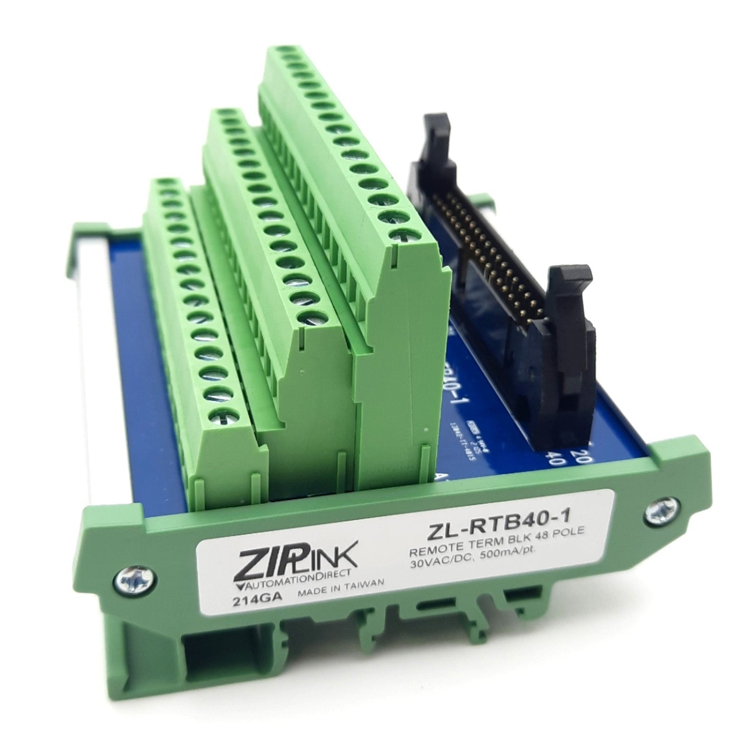 New Automation Direct Ziplink ZL-RTB40-1 Feedthrough Module 48 Pole 30VAC/VDC 500mA