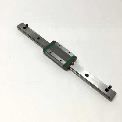 Used Hiwin MGN15HH Ball Bearing Carriage Block Slide on 230mm (9") Linear Guide Rail